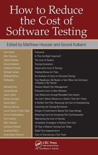 Enlarge image Cover: How to Reduce the Cost of Software Testing - Taylor & Francis