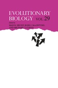 Cover: Evolutionary Biology - Kluwer Academic/Plenum Publishers