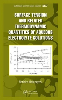 Abbildung von: Surface Tension and Related Thermodynamic Quantities of Aqueous Electrolyte Solutions - CRC Press