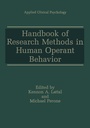 Cover: Handbook of Research Methods in Human Operant Behavior - Plenum Publishing Co.,N.Y.
