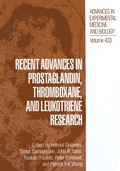 Cover: Recent Advances in Prostaglandin, Thromboxane, and Leukotriene Research - Plenum Publishing Co.,N.Y.