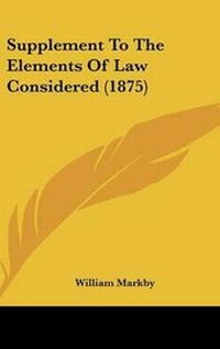 Abbildung von: Supplement to the Elements of Law Considered (1875) - Kessinger Publishing