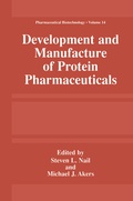 Cover: Development and Manufacture of Protein Pharmaceuticals - Springer