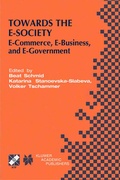 Cover: Towards the E-Society - Kluwer Academic Publishers
