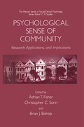 Cover: Psychological Sense of Community - Plenum Publishing Co.,N.Y.