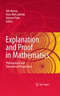 Cover: Explanation and Proof in Mathematics - Springer