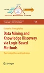 Cover: Data Mining and Knowledge Discovery via Logic-Based Methods - Springer