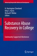Cover: Substance Abuse Recovery in College - Springer