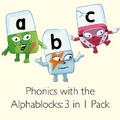 Cover: Phonics with the Alphablocks Multi-pack: Starting Phonics, Simple Phonics and Super Phonics for children age 3-5 (Contains 9 reading books, Alphablocks tiles, Alphablocks cards and parent guides) - Pearson Education Limited