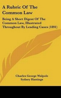 Abbildung von: A Rubric Of The Common Law - Kessinger Publishing