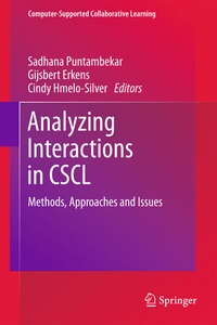 Enlarge image Cover: Analyzing Interactions in CSCL - Springer