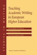 Bild: Teaching Academic Writing in European Higher Education - Plenum Publishing Corporation