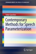 Cover: Contemporary Methods for Speech Parameterization - Springer
