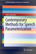Cover: Contemporary Methods for Speech Parameterization - Springer