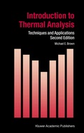 Cover: Introduction to Thermal Analysis - Springer