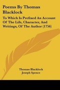 Cover: Poems By Thomas Blacklock - Kessinger Publishing Co