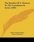 Cover: The Epistles Of S. Clement To The Corinthians In Syriac (1899) - Kessinger Publishing