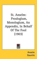 Cover: St. Anselm - Kessinger Publishing