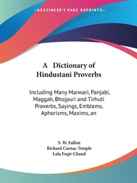 Abbildung von: A Dictionary of Hindustani Proverbs - Kessinger Publishing