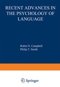 Cover: Recent Advances in the Psychology of Language - Springer