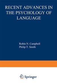 Enlarge image Cover: Recent Advances in the Psychology of Language - Springer