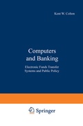 Cover: Computers and Banking - Springer