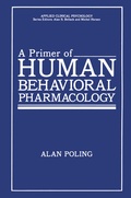 Cover: A Primer of Human Behavioral Pharmacology - Springer