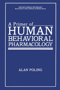 Enlarge image Cover: A Primer of Human Behavioral Pharmacology - Springer