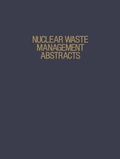 Cover: Nuclear Waste Management Abstracts - Springer