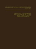 Cover: Crystal Growth Bibliography - Springer