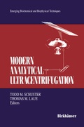 Cover: Modern Analytical Ultracentrifugation - Springer-Verlag New York Inc.