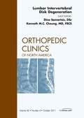 Cover: Lumbar Intervertebral Disc Degeneration, An Issue of Orthopedic Clinics: Volume 42-4 - Saunders