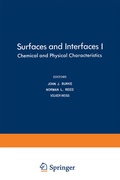 Cover: Surfaces and Interfaces I - Springer