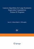 Cover: Lanczos Algorithms for Large Symmetric Eigenvalue Computations Vol. II Programs - Birkhauser Boston Inc