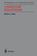 Cover: Language Equations - Springer