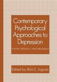 Enlarge image Cover: Contemporary Psychological Approaches to Depression - Springer