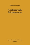 Cover: Continua with Microstructure - Springer