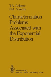 Enlarge image Cover: Characterization Problems Associated with the Exponential Distribution - Springer