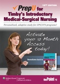 Cover: PrepU for Timby's Introductory Medical-Surgical Nursing: Stand Alone 12-month Access - Lippincott Williams and Wilkins