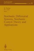 Cover: Stochastic Differential Systems, Stochastic Control Theory and Applications - Springer
