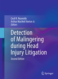 Enlarge image Cover: Detection of Malingering during Head Injury Litigation - Springer