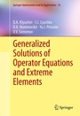 Cover: Generalized Solutions of Operator Equations and Extreme Elements - Springer