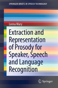 Cover: Extraction and Representation of Prosody for Speaker, Speech and Language Recognition - Springer