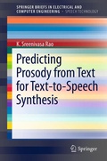 Cover: Predicting Prosody from Text for Text-to-Speech Synthesis - Springer