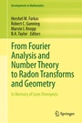 Cover: From Fourier Analysis and Number Theory to Radon Transforms and Geometry - Springer
