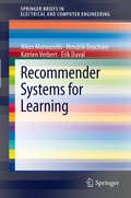 Cover: Recommender Systems for Learning - Springer