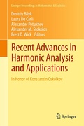 Cover: Recent Advances in Harmonic Analysis and Applications - Springer