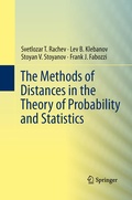 Cover: The Methods of Distances in the Theory of Probability and Statistics - Springer