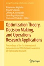 Cover: Optimization Theory, Decision Making, and Operations Research Applications - Springer