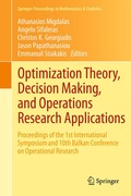 Cover: Optimization Theory, Decision Making, and Operations Research Applications - Springer